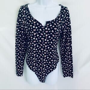 Pink Victoria’s Secret  Floral Bodysuit Size Medium